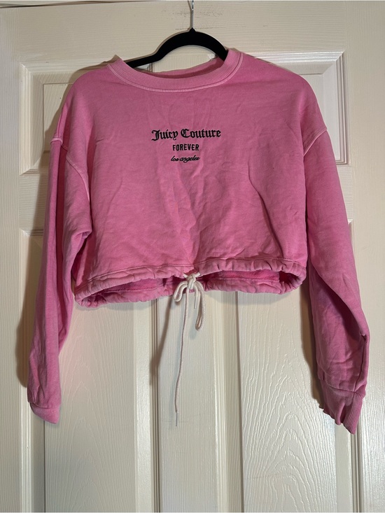Juicy Couture Sweaters - Juicy Couture Forever 21 collab Pink Cropped Drawstring Sweatshirt
